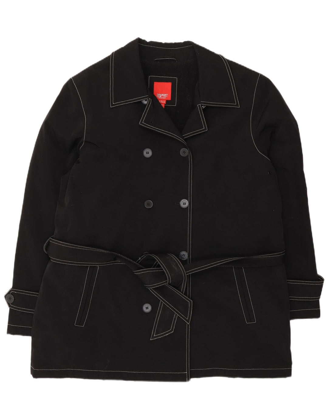 Esprit Womens Sherpa Pea Coat UK 18 XL Black Polyester