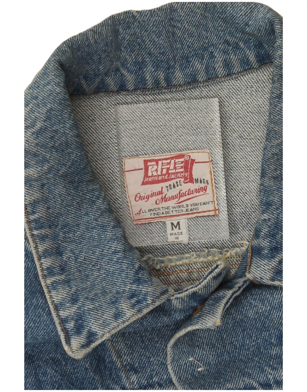 RIFLE Womens Oversized Denim Jacket UK 14 Medium Blue Cotton