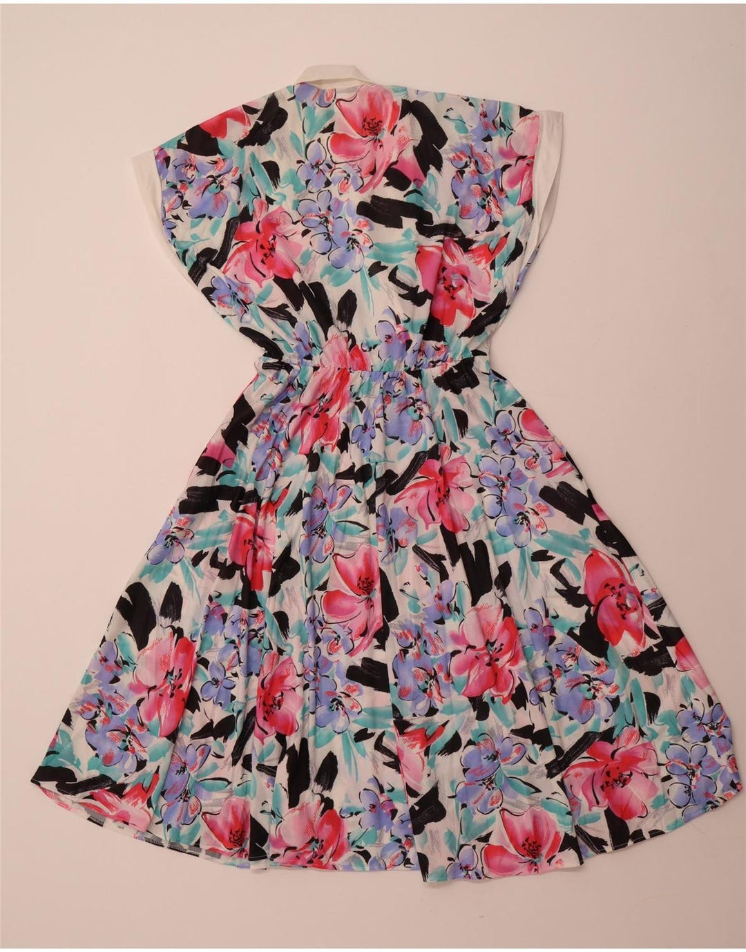 VINTAGE Womens Sleeveless A-Line Dress EU 40 Medium Multicoloured Floral