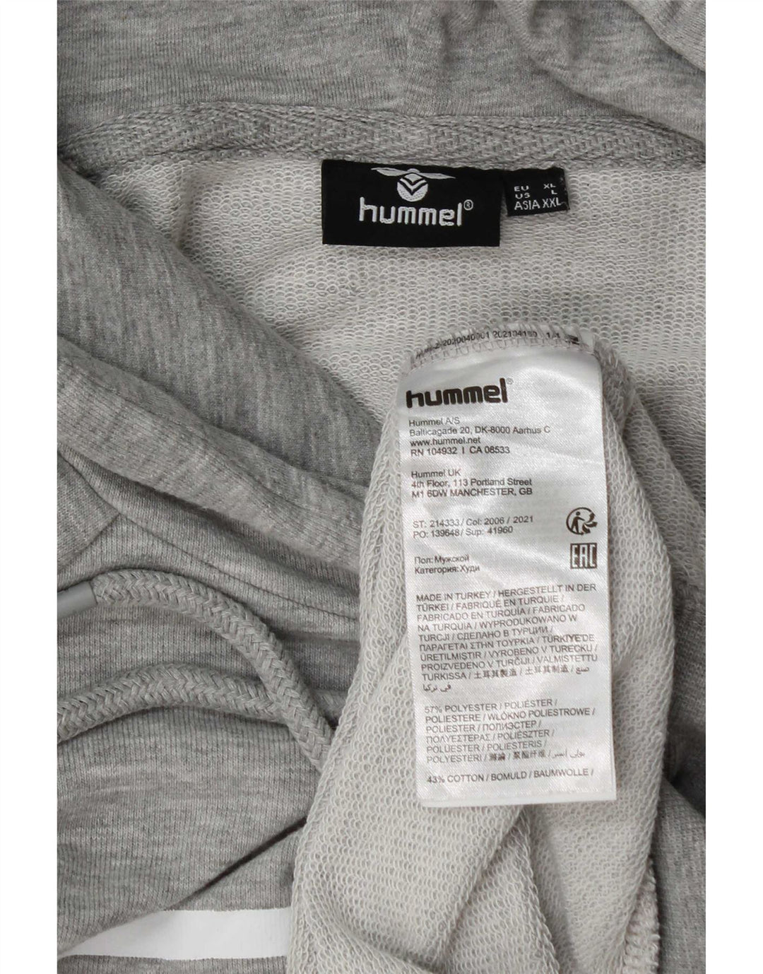 Hummel Mens Graphic Hoodie Jumper XL Grey Flecked Polyester