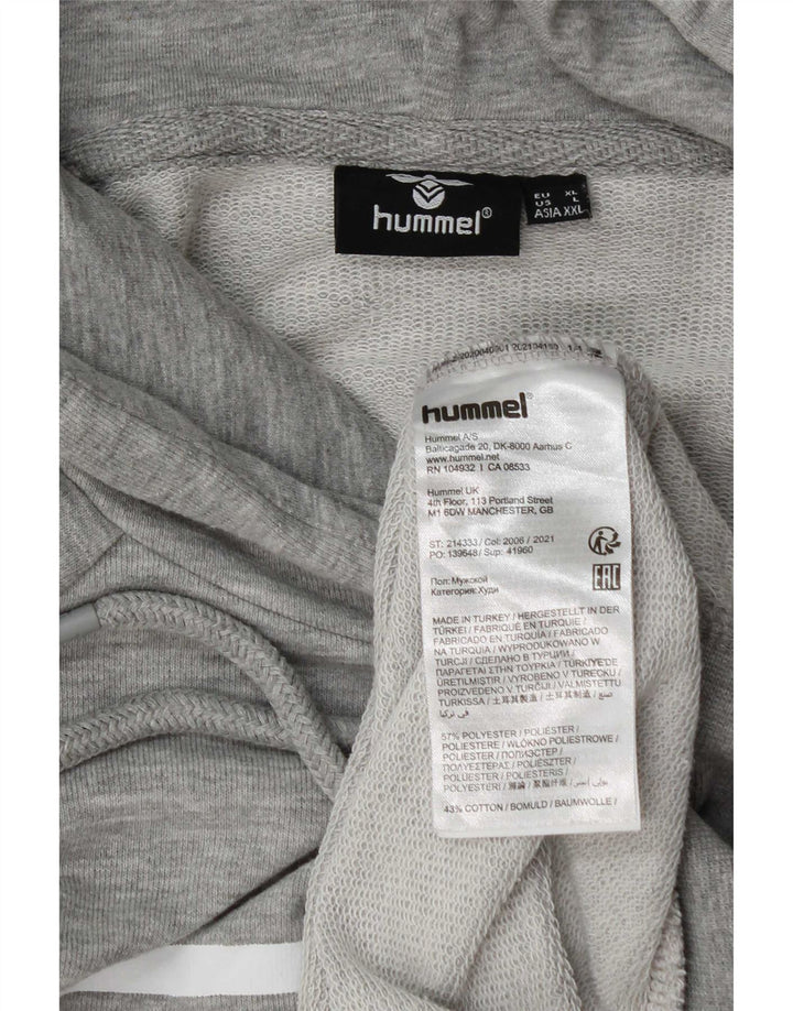 Hummel Mens Graphic Hoodie Jumper XL Grey Flecked Polyester