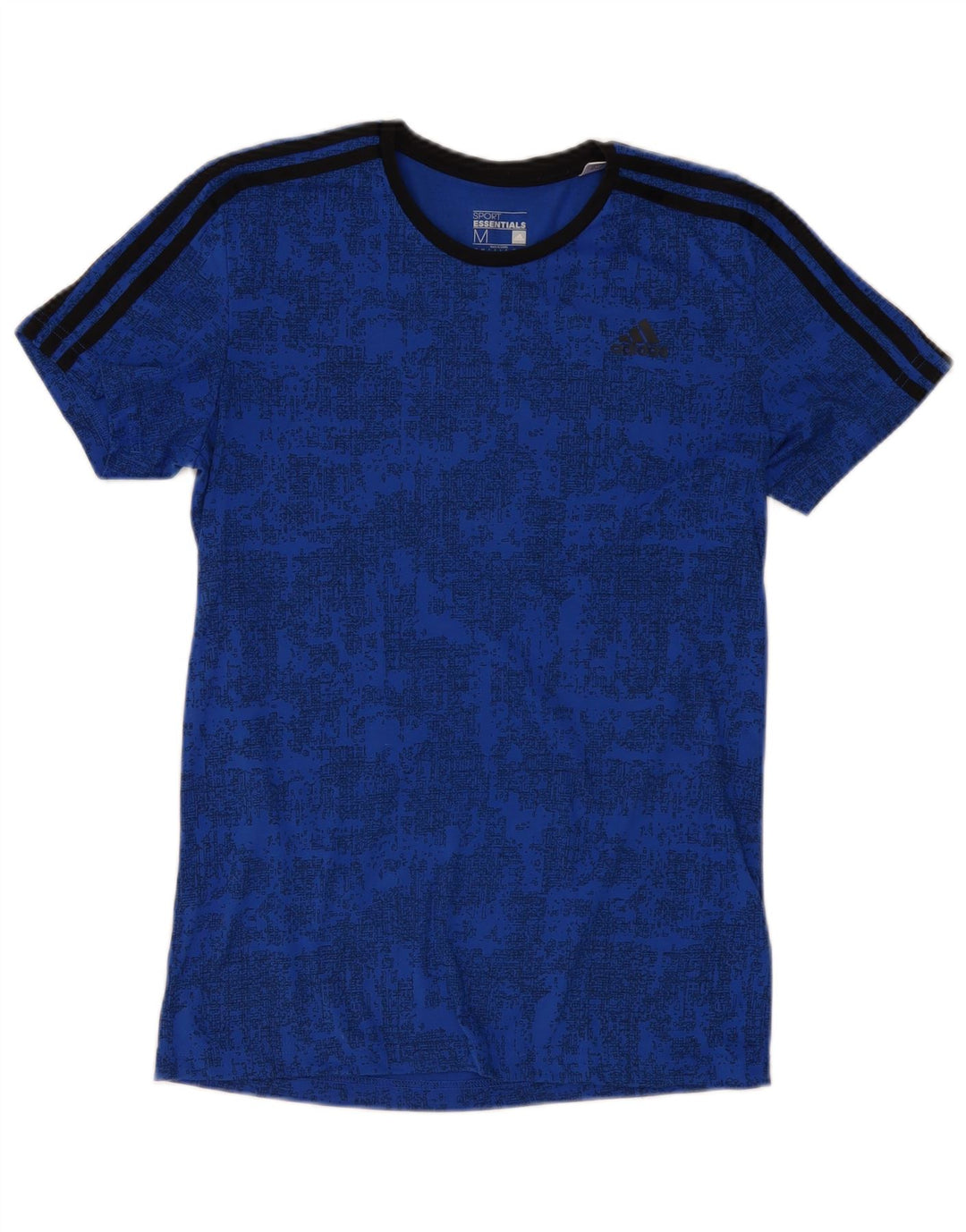 ADIDAS Mens Climalite T-Shirt Top Medium Blue Camouflage Polyester
