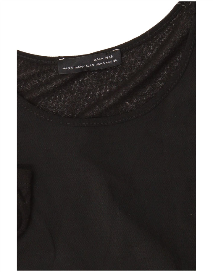 Zara Womens Long Sleeve Maxi Dress UK 10 Small Black