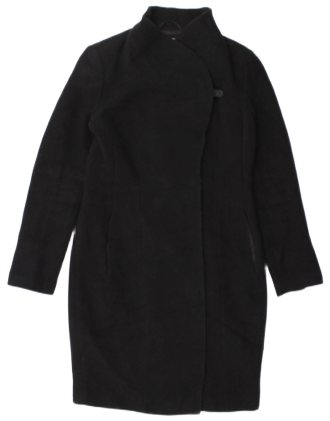 Zara Womens Overcoat UK 10 Small Black