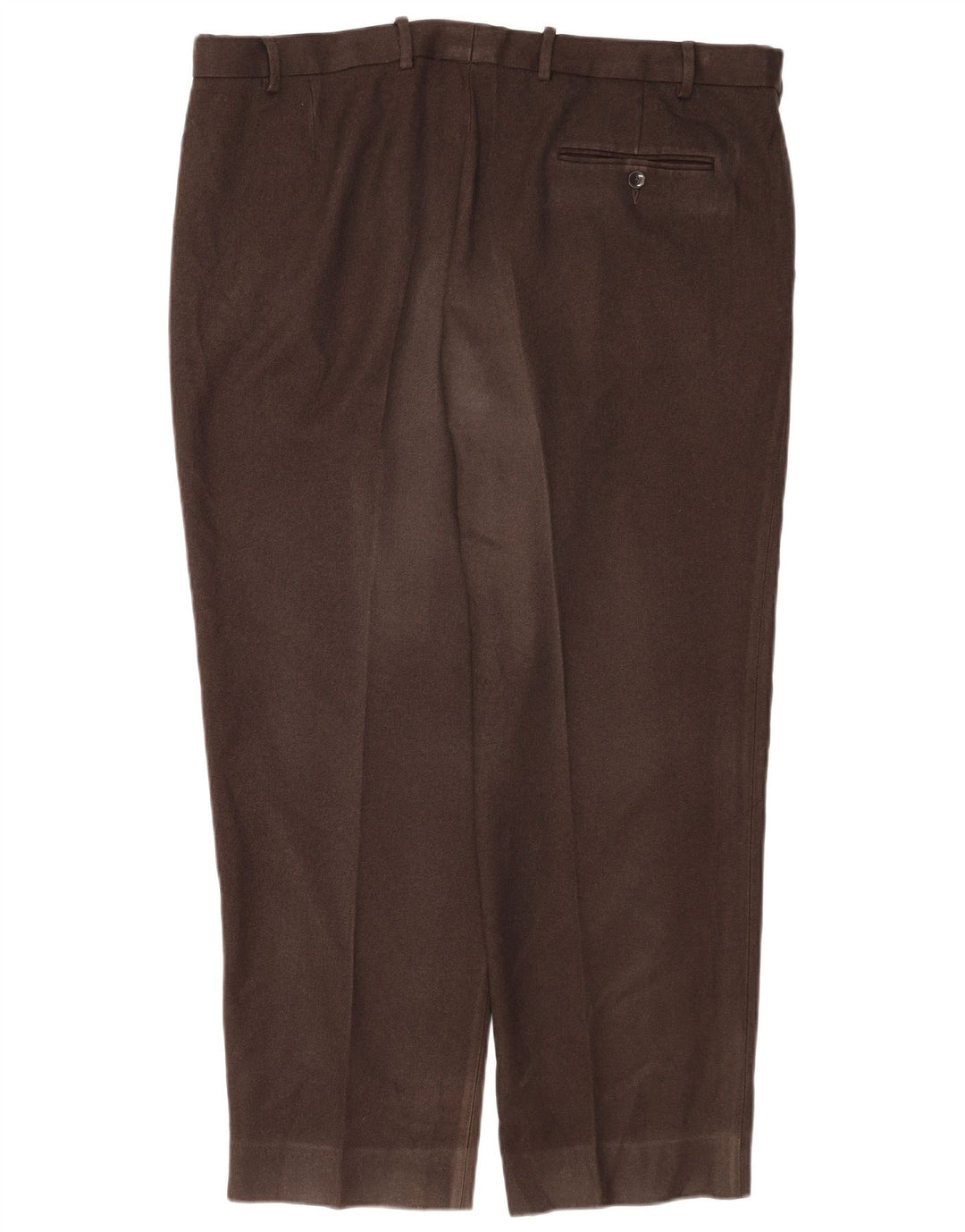 Marks & Spencer Mens Straight Regular Suit Trousers W42 L29 Brown Polyester