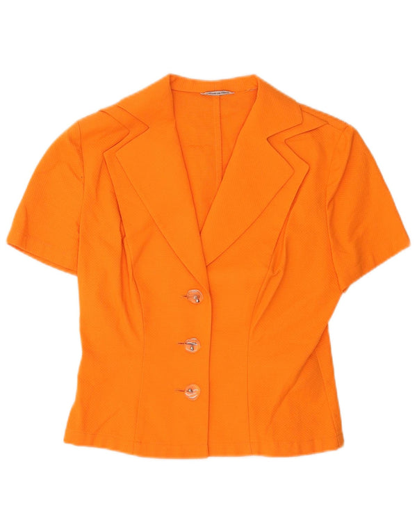 Accento By Marzotto Womens Short Sleeve Cardigan Top UK 10 Small Orange