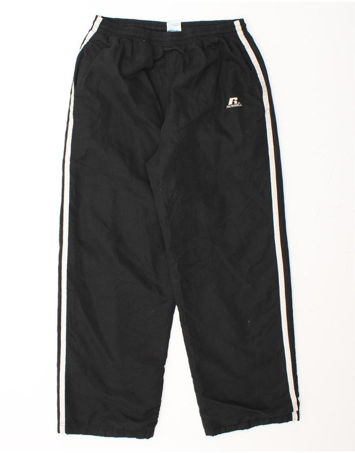 RUSSELL ATHLETIC Boys Tracksuit Trousers 14-15 Years Large Black Polyester Vintage Russell Athletic and Second-Hand Russell Athletic from Messina Hembry 