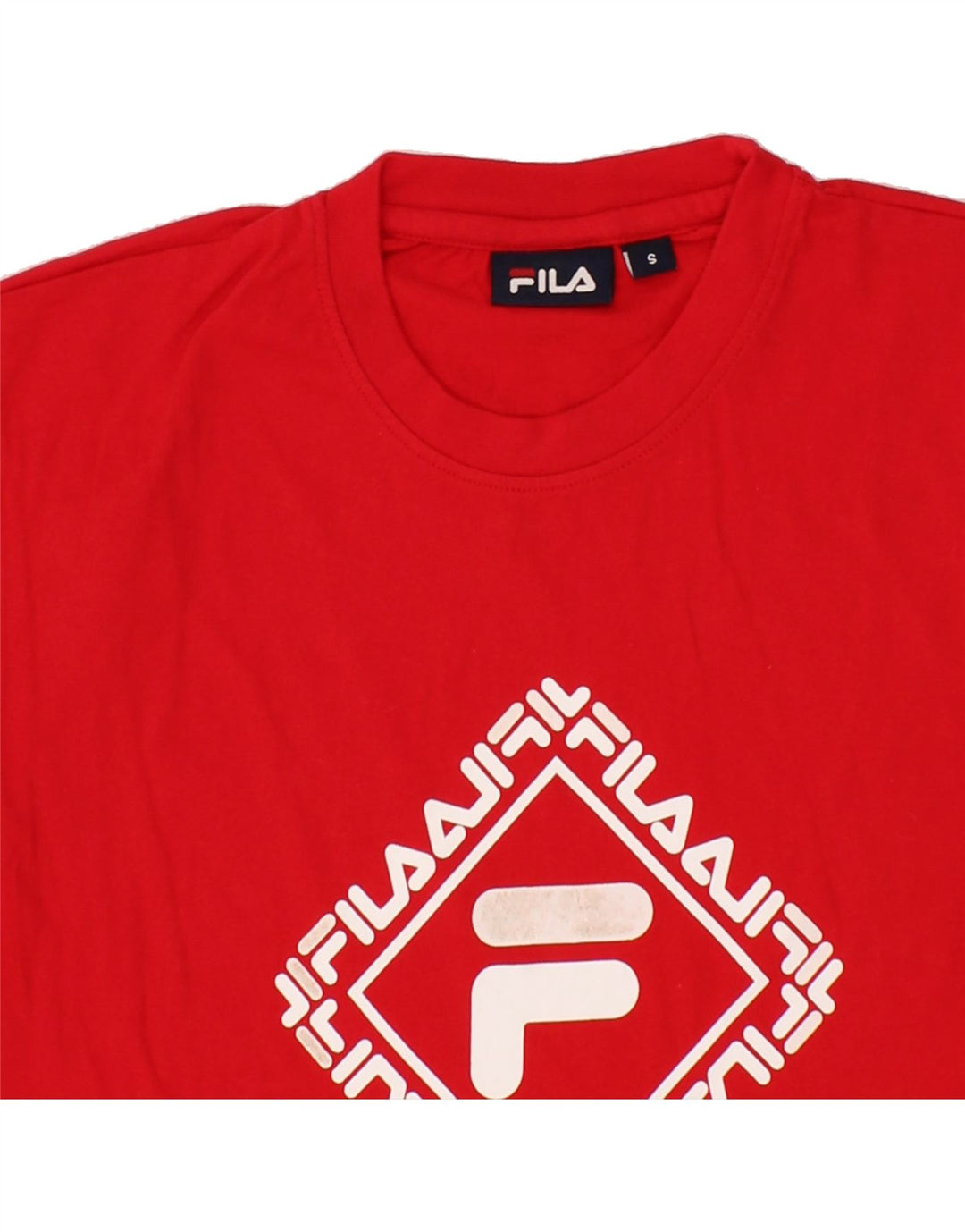 FILA Mens Graphic T-Shirt Top Small Red Cotton Vintage Fila and Second-Hand Fila from Messina Hembry 