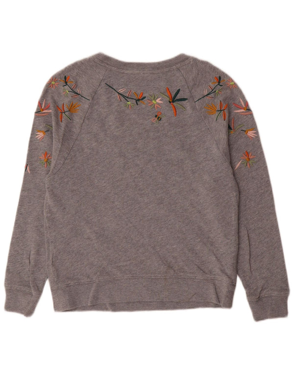WHITE STUFF Womens Sweatshirt Jumper UK 6 XS  Grey Floral Cotton