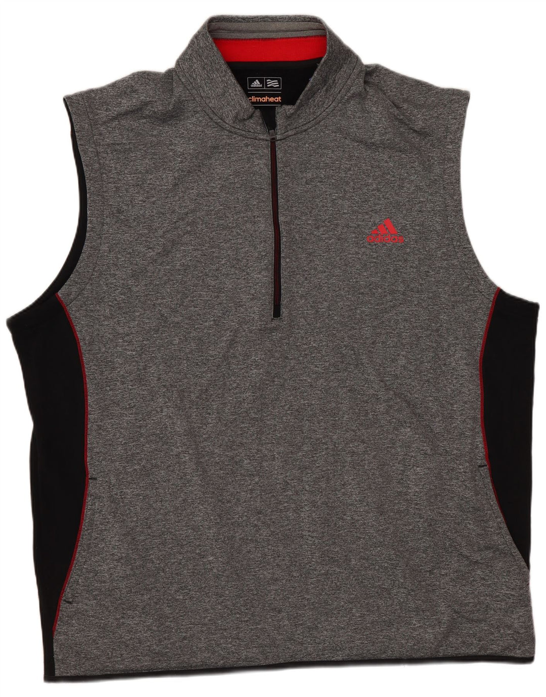 Adidas Mens Climaheat Sleeveless Pullover Tracksuit Top XL Grey Colourblock