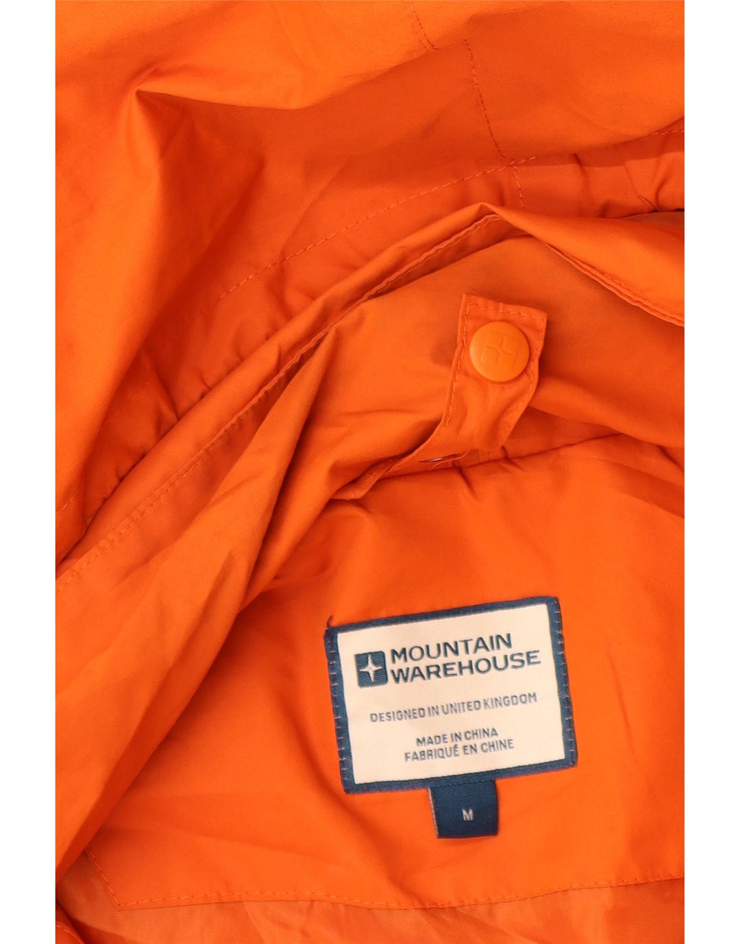 Mountain Warehouse Mens Hooded Rain Jacket UK 38 Medium Orange Polyester