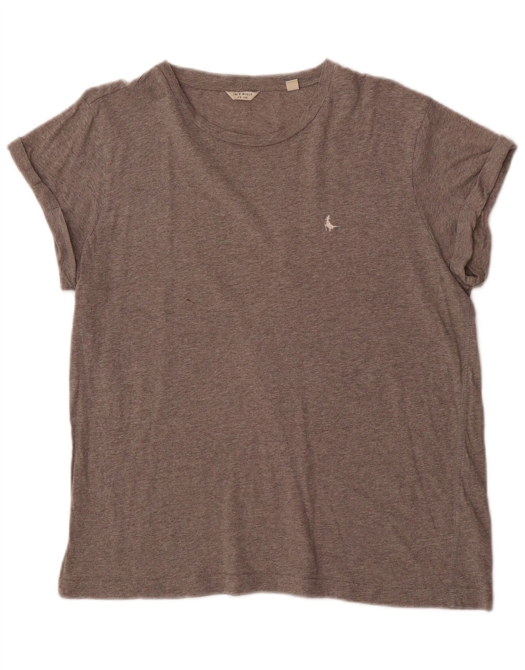 JACK WILLS Womens T-Shirt Top UK 12 Medium Grey Cotton