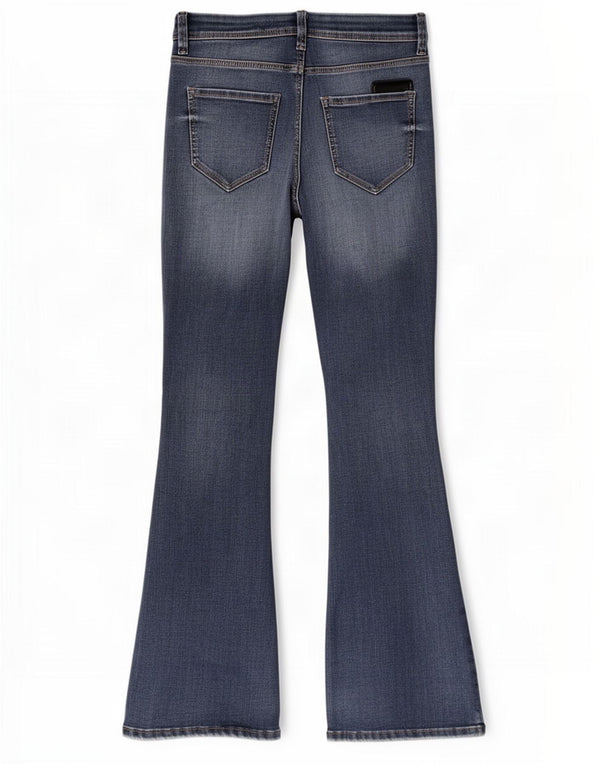 Marks & Spencer Womens Slim Flared Jeans UK 12 Medium W30 L31 Blue Cotton