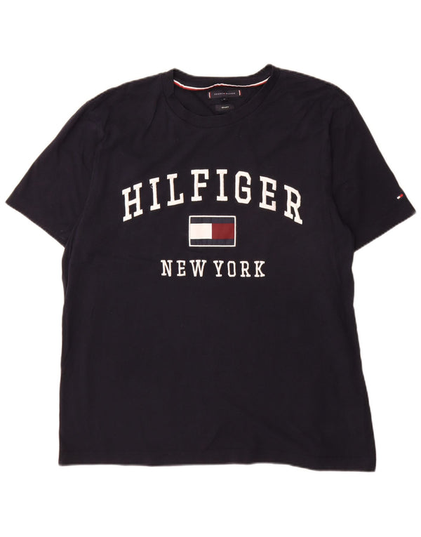 Tommy Hilfiger Mens Regular Fit Graphic T-Shirt Top XL Navy Blue