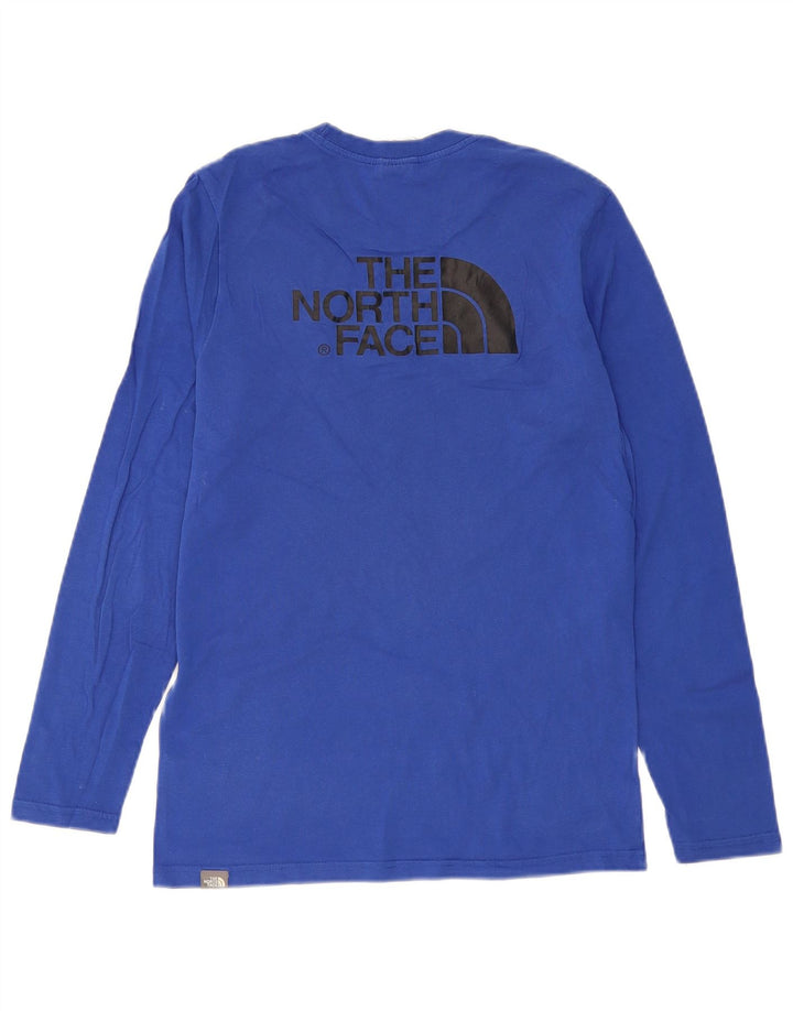 THE NORTH FACE Mens Graphic Top Long Sleeve Small Blue Cotton