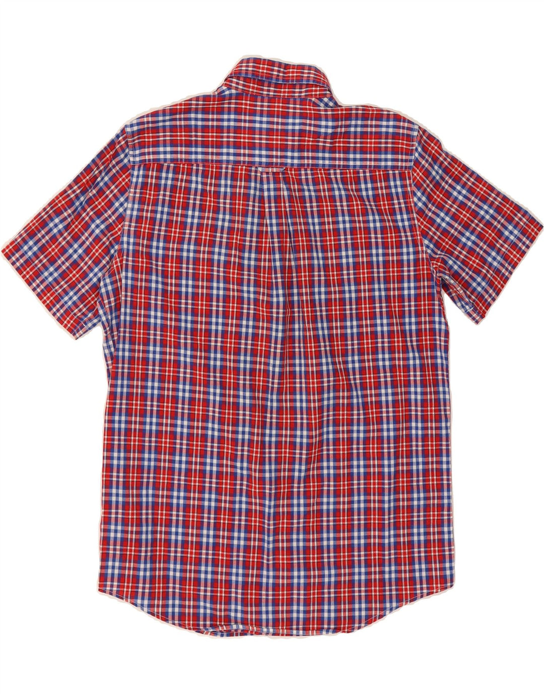 CHAPS Mens Short Sleeve Shirt Medium Red Check Cotton Vintage Chaps and Second-Hand Chaps from Messina Hembry 