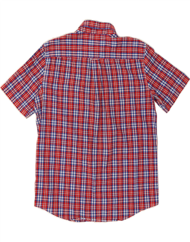CHAPS Mens Short Sleeve Shirt Medium Red Check Cotton Vintage Chaps and Second-Hand Chaps from Messina Hembry 