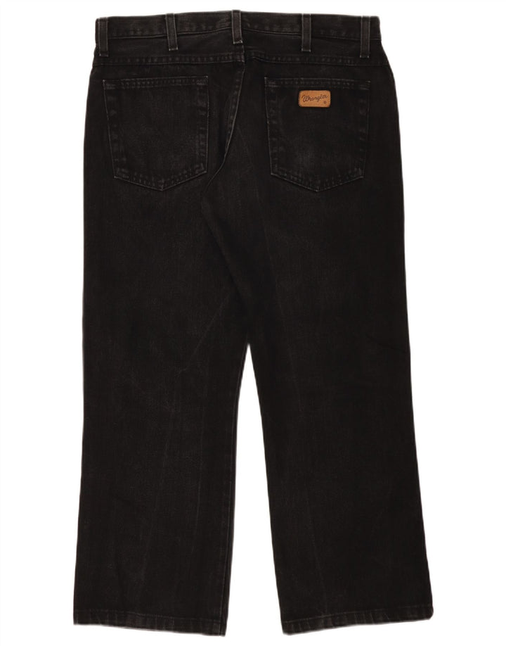 Wrangler Mens Bootcut Jeans W34 L27 Black Cotton