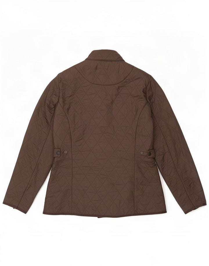 Barbour Womens Quilted Jacket UK 12 Medium Brown Polyester