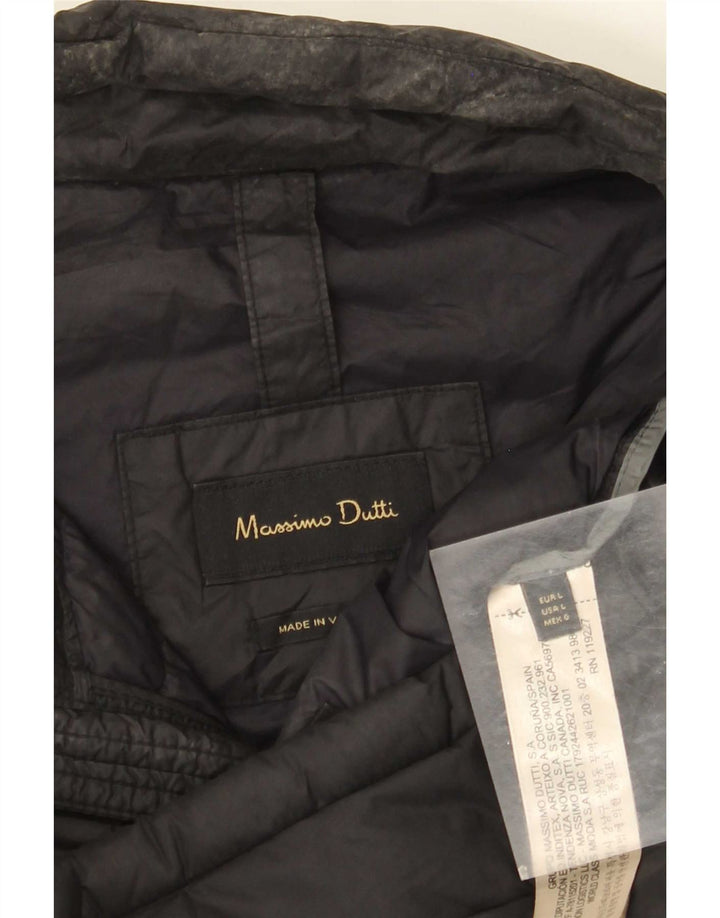 Massimo Dutti Mens Padded Jacket UK 40 Large Black Nylon