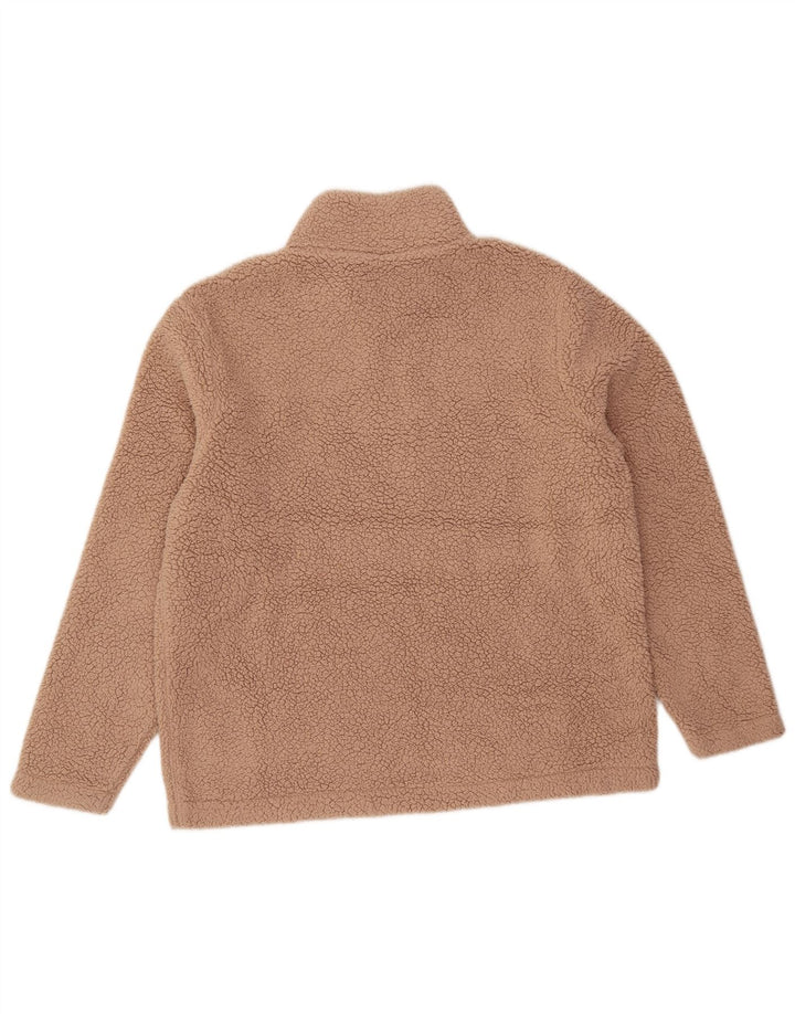 Fila Womens Graphic Fleece Jumper UK 16 Large Beige Polyester