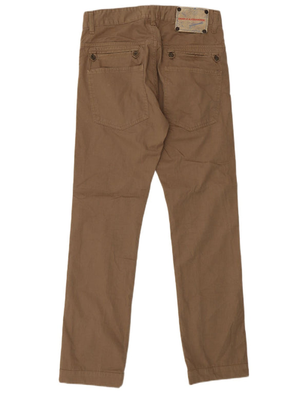 DANIELE ALESSANDRINI Womens Straight Casual Trousers W28 L30 Brown Cotton