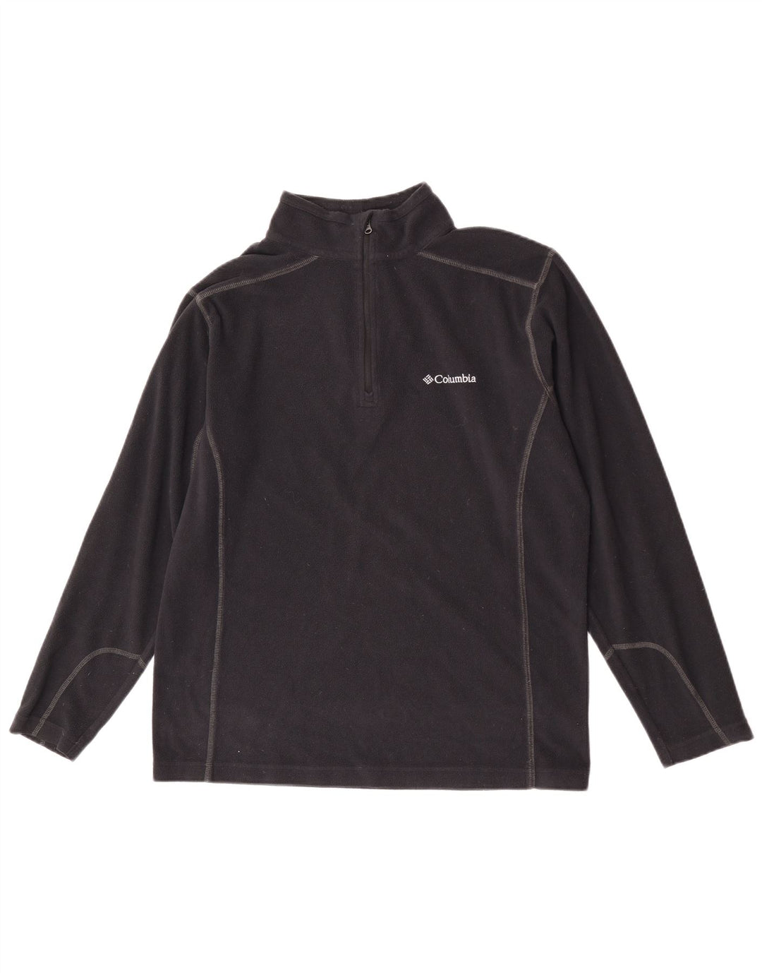 Columbia Mens Zip Neck Fleece Jumper Medium Black Polyester