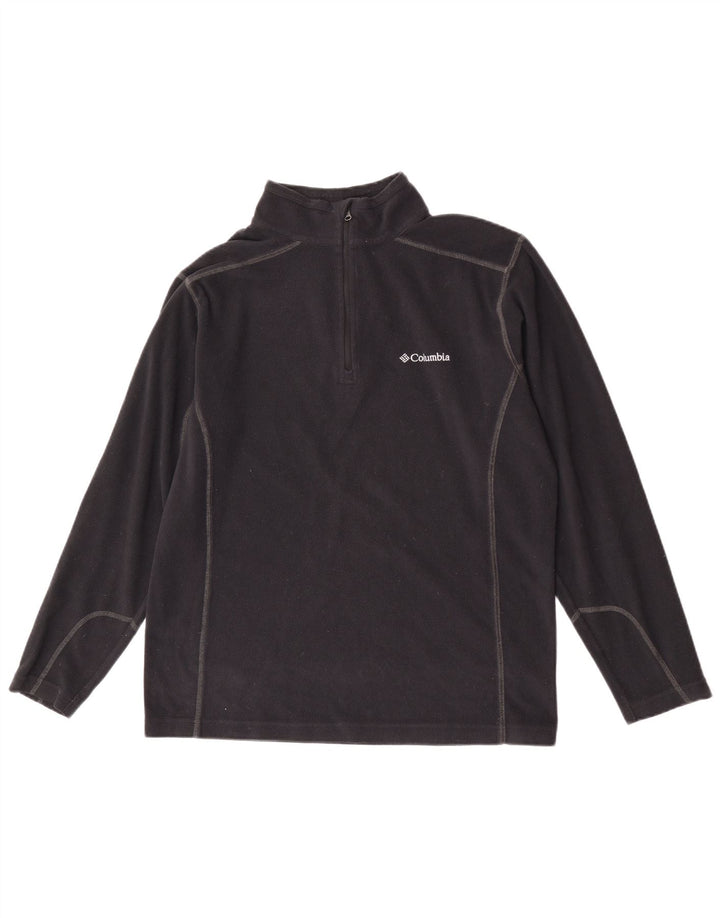 Columbia Mens Zip Neck Fleece Jumper Medium Black Polyester