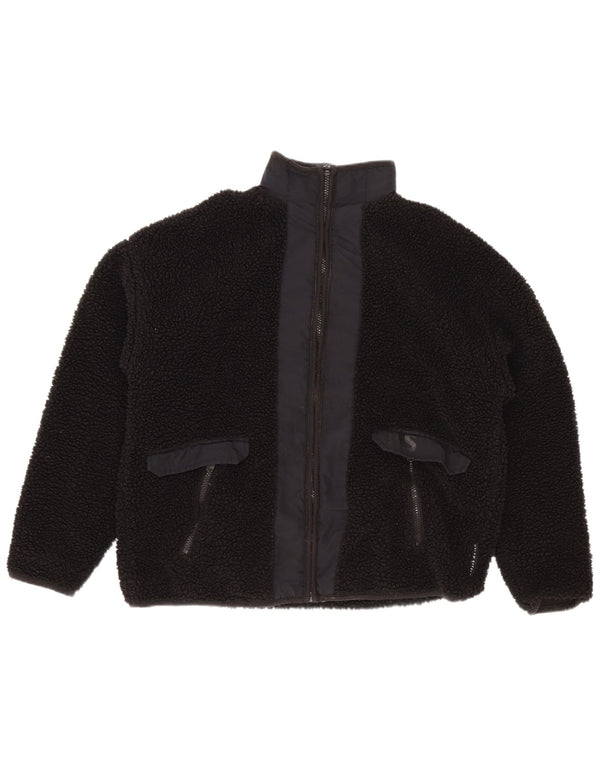 Dunnes Stores Womens Oversized Fleece Jacket UK 10 Small Black Polyester