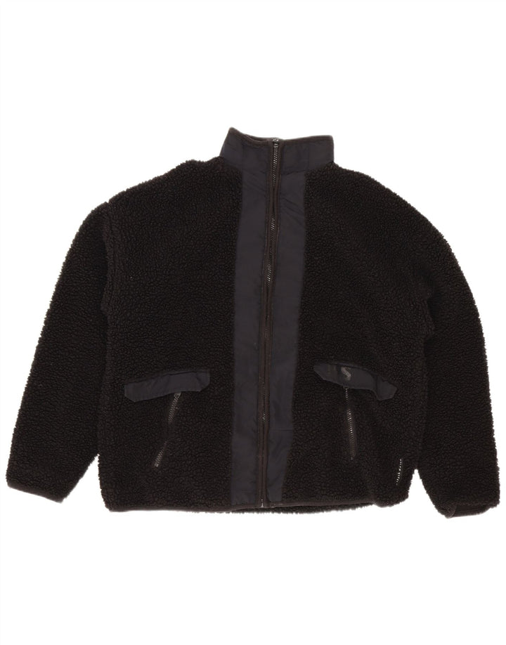 Dunnes Stores Womens Oversized Fleece Jacket UK 10 Small Black Polyester