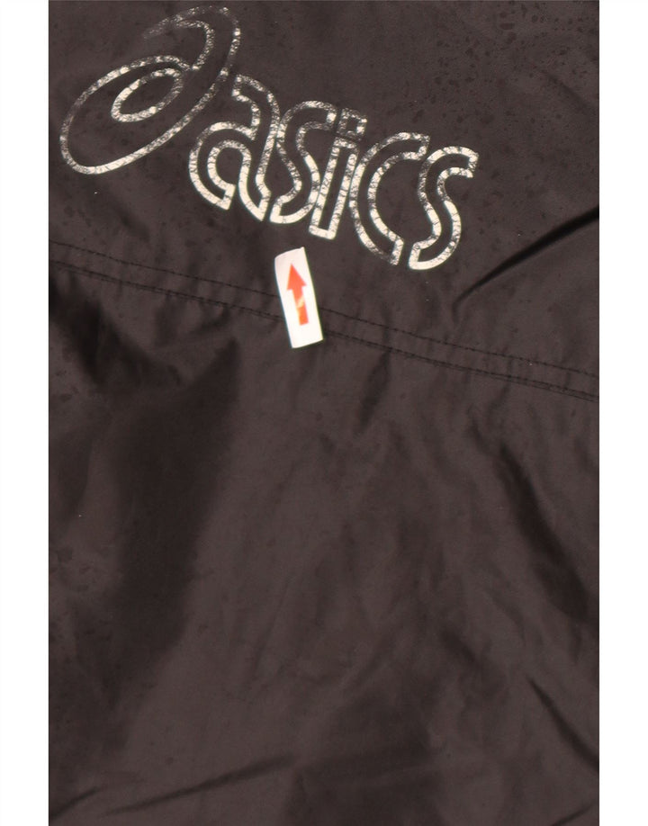 Asics Mens Graphic Windbreaker Jacket UK 40 Large Black Polyester