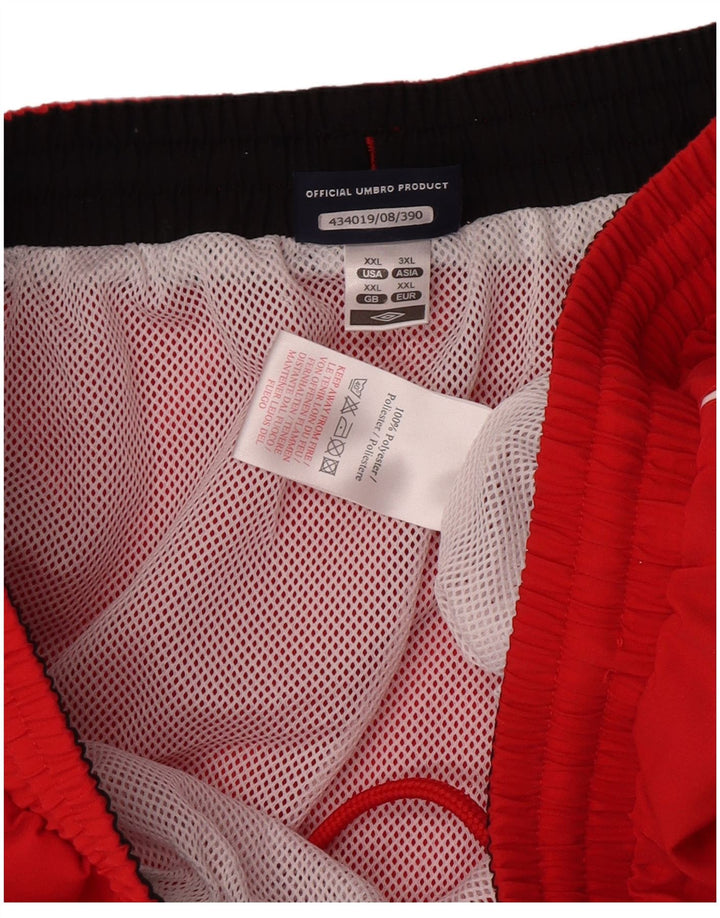 Umbro Mens Graphic Sport Shorts 2XL  Red Polyester
