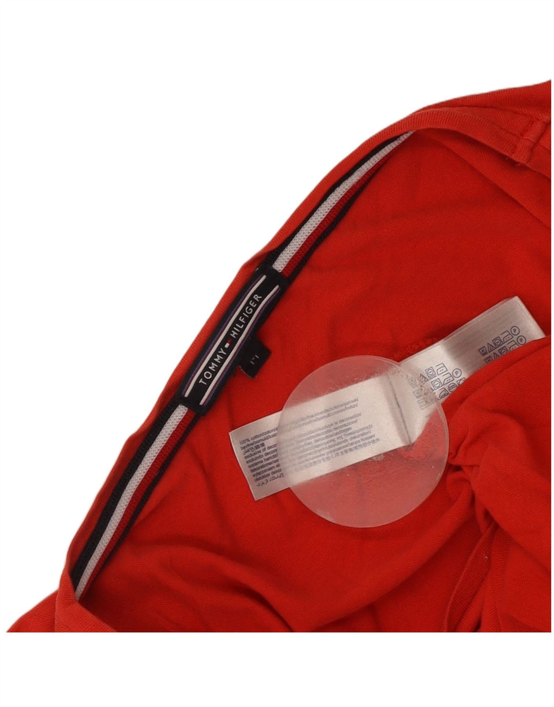 Tommy Hilfiger Womens T-Shirt Top UK 14 Medium Red Cotton