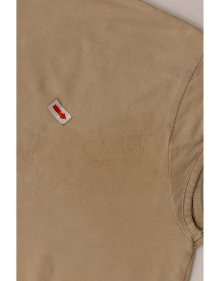 NIKE Womens Crop T-Shirt Top UK 10/12 Medium Beige