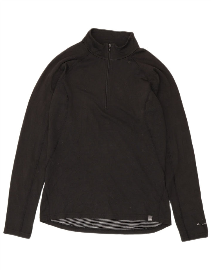 The North Face Mens Zip Neck Pullover Tracksuit Top Small Black Polyester