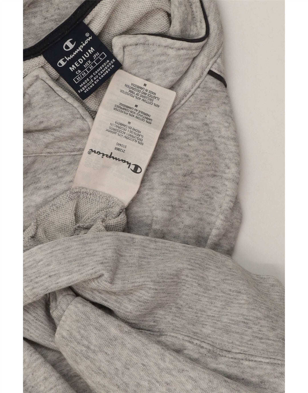 Champion Mens Tracksuit Top Jacket Medium Grey Colourblock Cotton