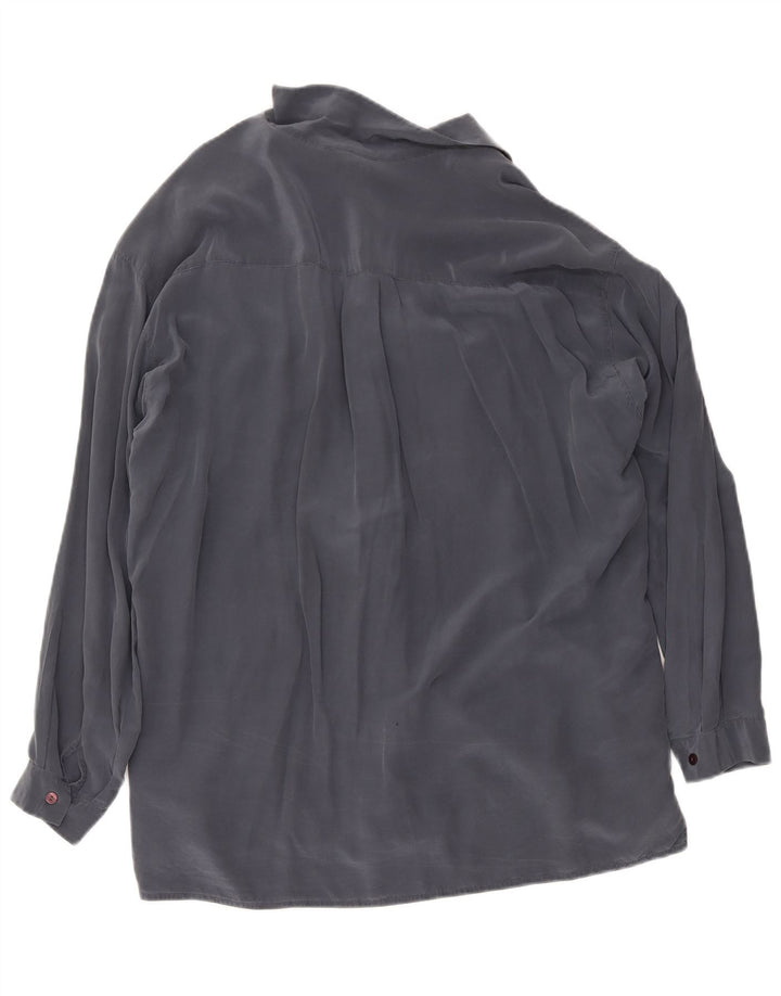 ELENA MIRO Womens Oversized Shirt Dress IT 45 Large Grey Silk