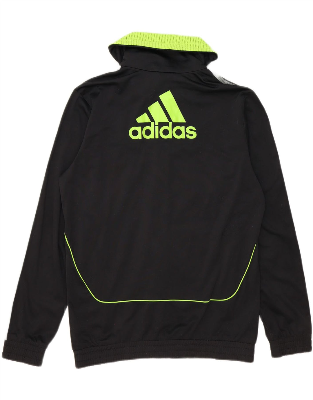 ADIDAS Mens Graphic Tracksuit Top Jacket UK 38/40 Medium Black Polyester Vintage Adidas and Second-Hand Adidas from Messina Hembry 