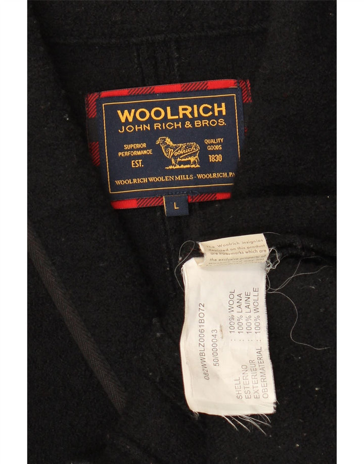 Woolrich Womens 4 Button Blazer Jacket UK 14 Large Black Wool