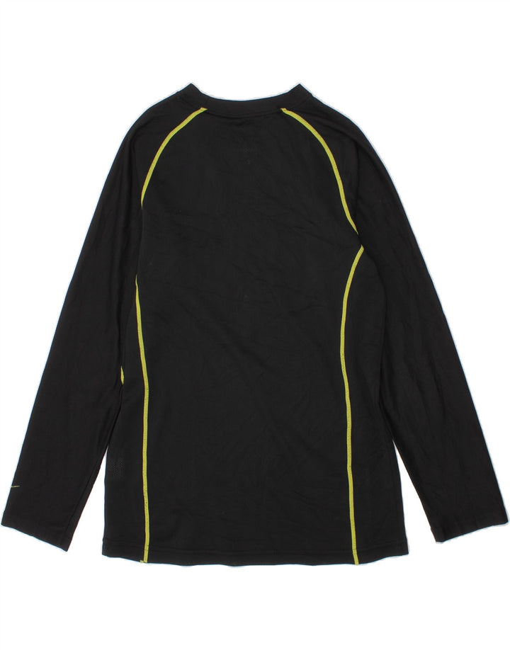 NIKE Boys Dri Fit Graphic Top Long Sleeve 10-11 Years Medium Black Vintage Nike and Second-Hand Nike from Messina Hembry 
