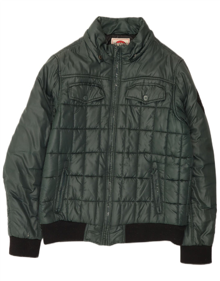 Kenvelo Mens Padded Jacket UK 40 Large Green Polyester