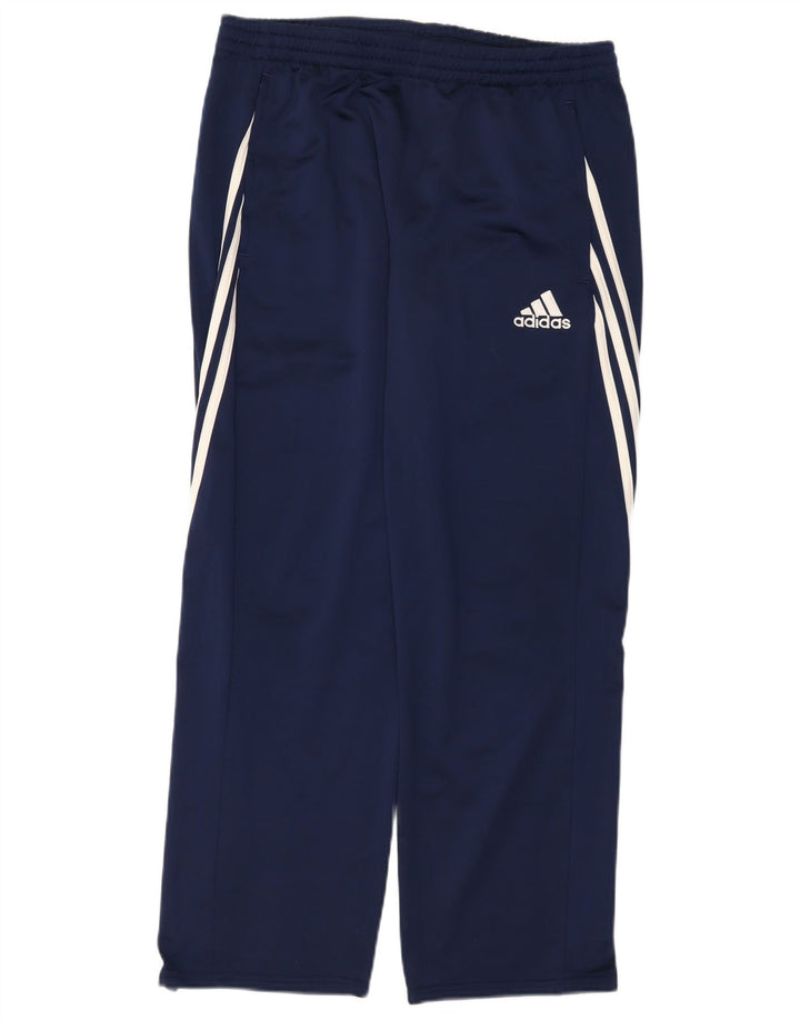 Adidas Womens Tracksuit Trousers UK 14 Large Navy Blue Polyester