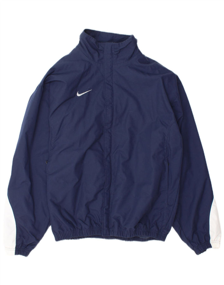 Nike Mens Bomber Jacket UK 35/37 Small Navy Blue Colourblock Nylon
