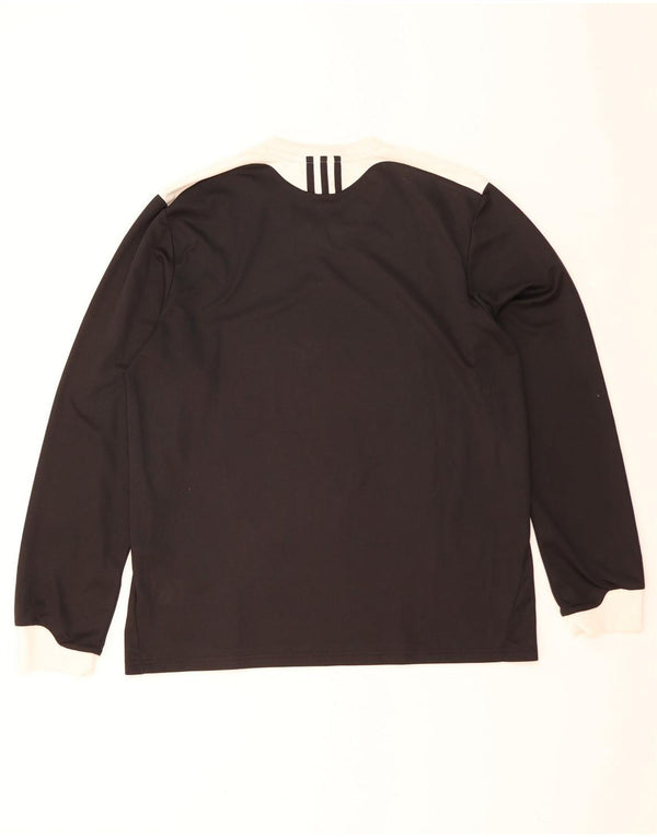 Adidas Mens Climalite Top Long Sleeve Large Black Colourblock Polyester