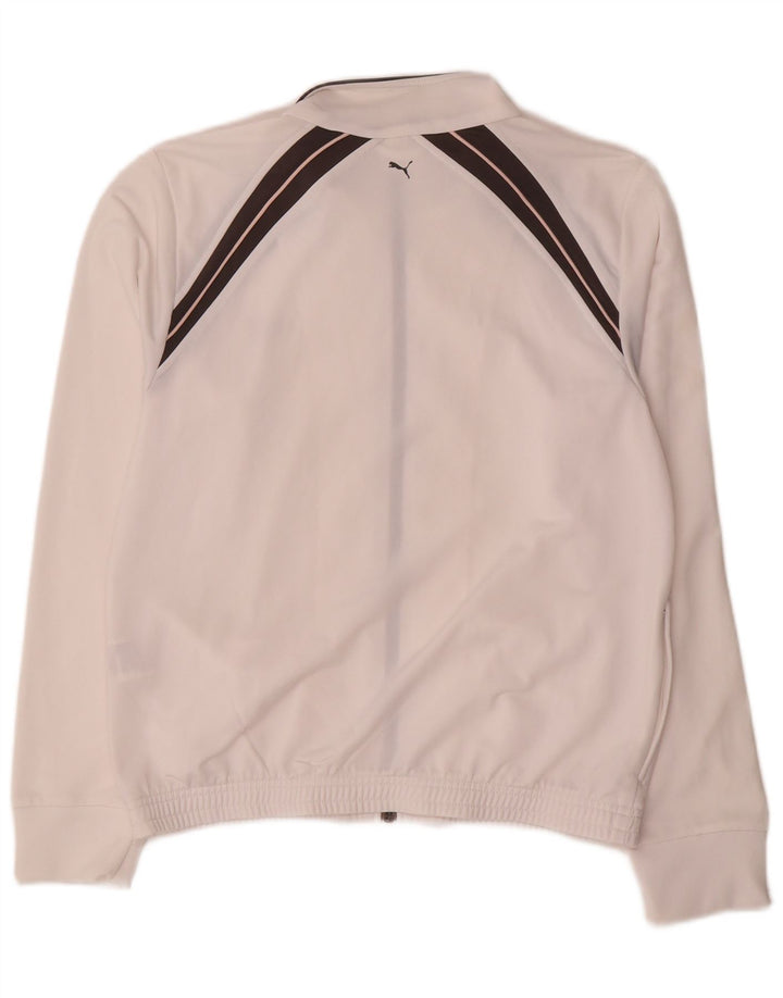 Puma Womens Tracksuit Top Jacket UK 14 Large White Colourblock Polyester