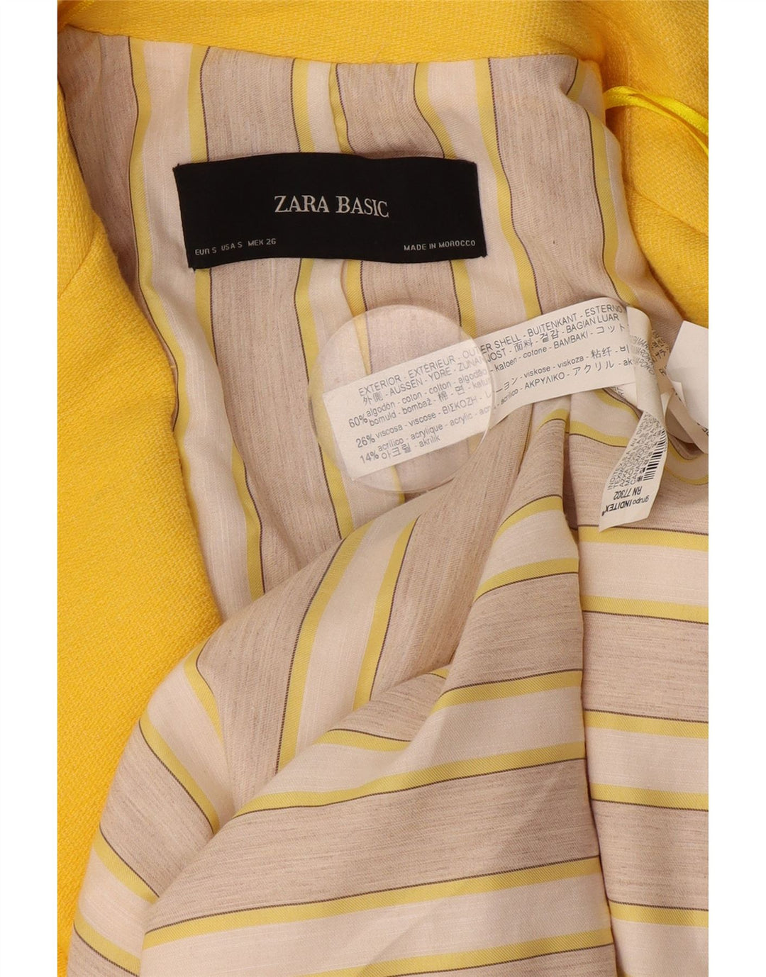 Zara Womens Oversized 1 Button Longline Blazer Jacket UK 10 Small Yellow