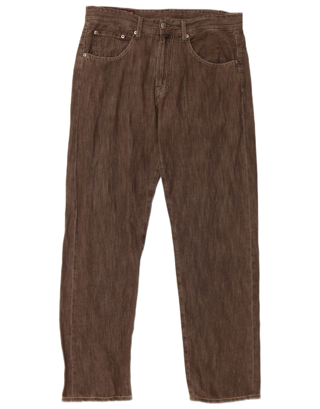 Marlboro Classics Mens Straight Jeans W33 L30 Brown Cotton