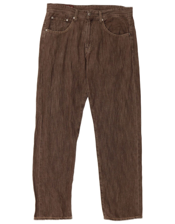 Marlboro Classics Mens Straight Jeans W33 L30 Brown Cotton