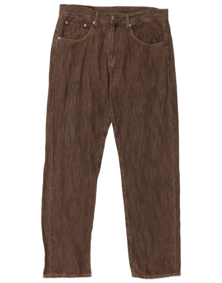 Marlboro Classics Mens Straight Jeans W33 L30 Brown Cotton