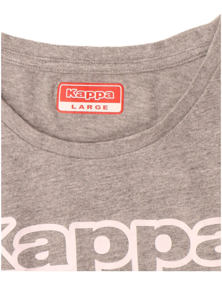 KAPPA Womens Graphic T-Shirt Top UK 14 Large Grey